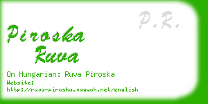 piroska ruva business card